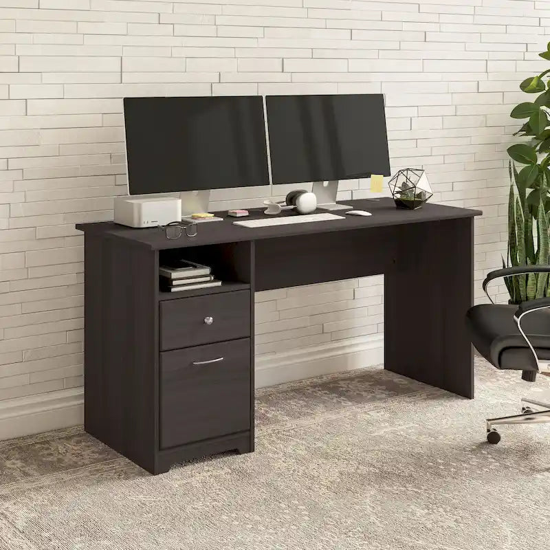 Bureau informatique de 60 W avec tiroirs et rangement