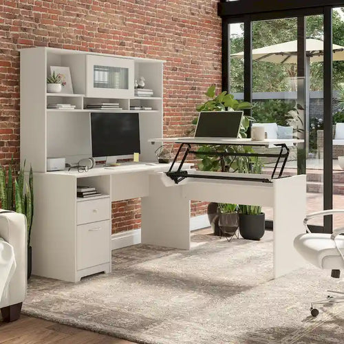 Bureau informatique de 60 W avec tiroirs et rangement