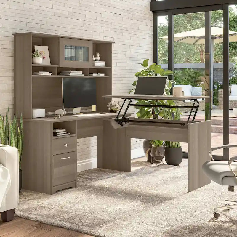 Bureau informatique de 60 W avec tiroirs et rangement