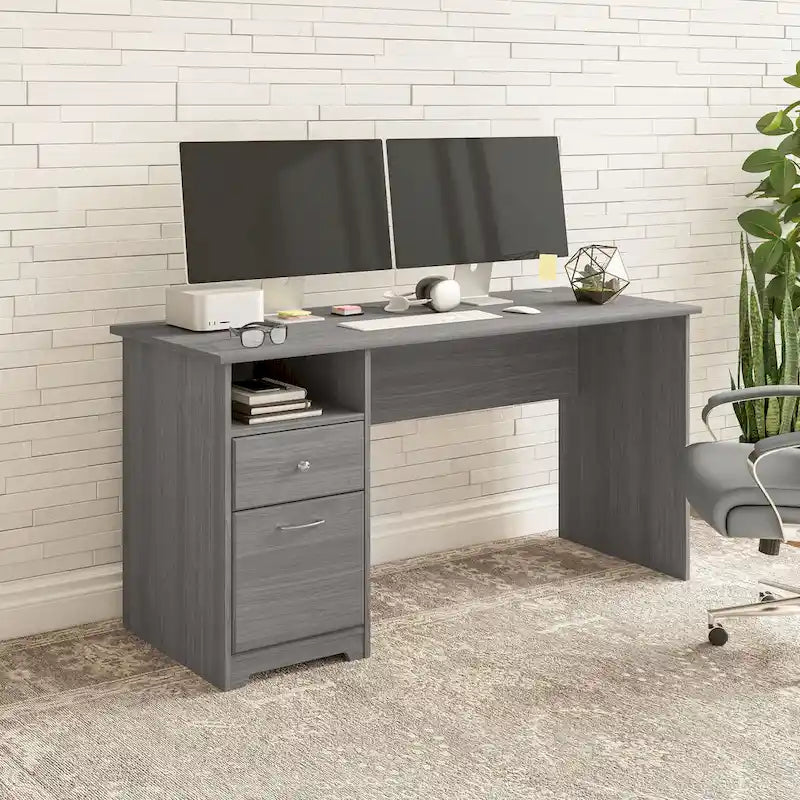 Bureau informatique de 60 W avec tiroirs et rangement
