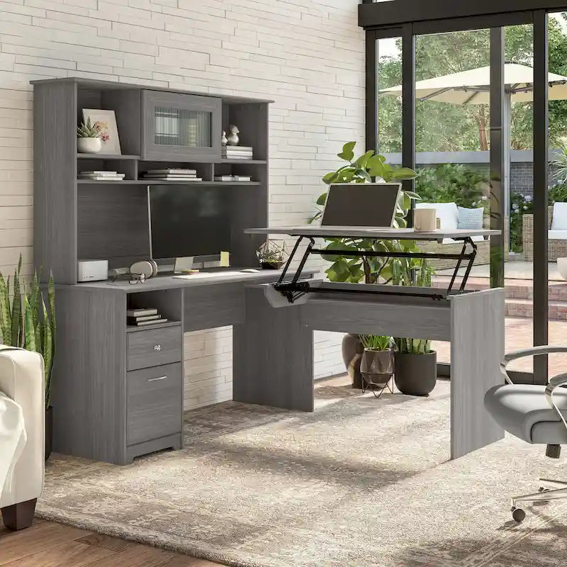 Bureau informatique de 60 W avec tiroirs et rangement
