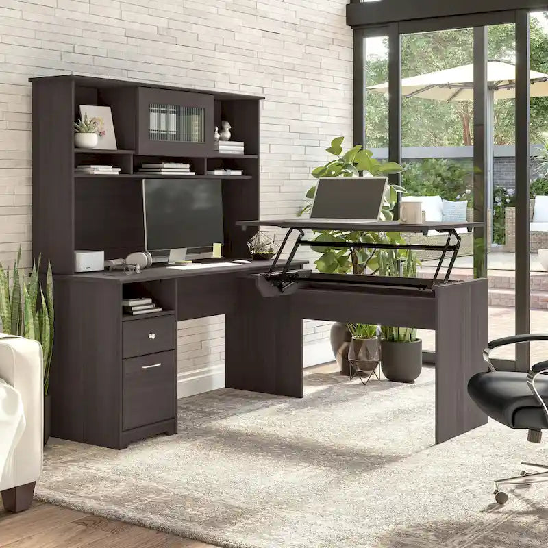 Bureau informatique de 60 W avec tiroirs et rangement