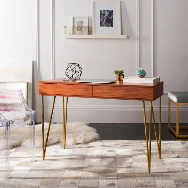 SAFAVIEH Pine Natural 2-drawer Desk