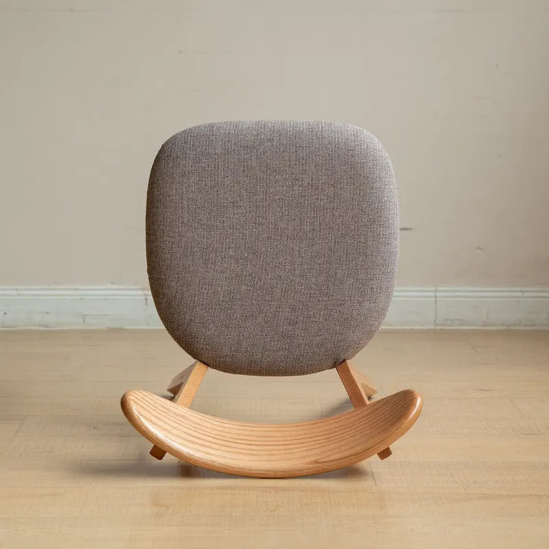 Chaise de salle à manger en bois de chêne massif avec assise rembourrée et dossier incurvé