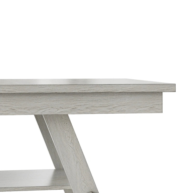 Table à manger extensible rectangulaire en bois massif avec finition grain de bois