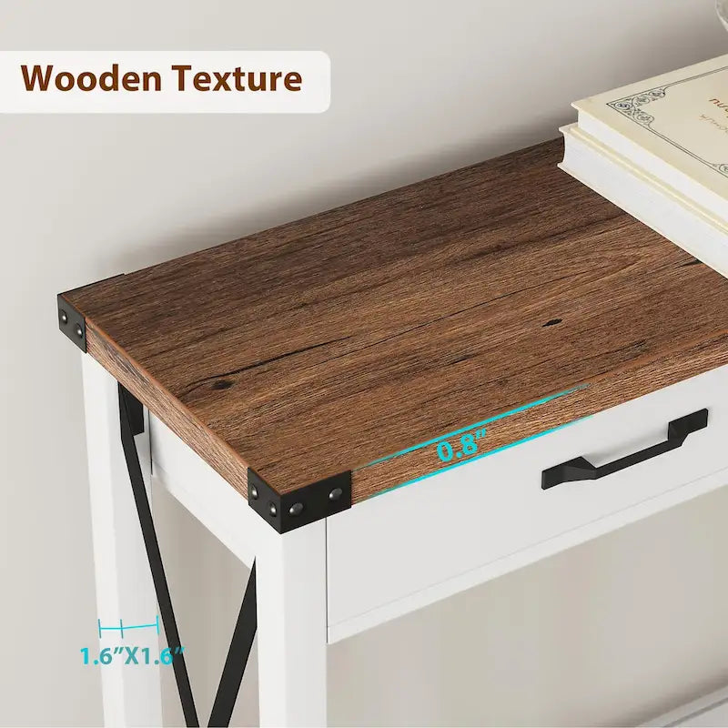 Console d'entrée rustique avec 2 tiroirs