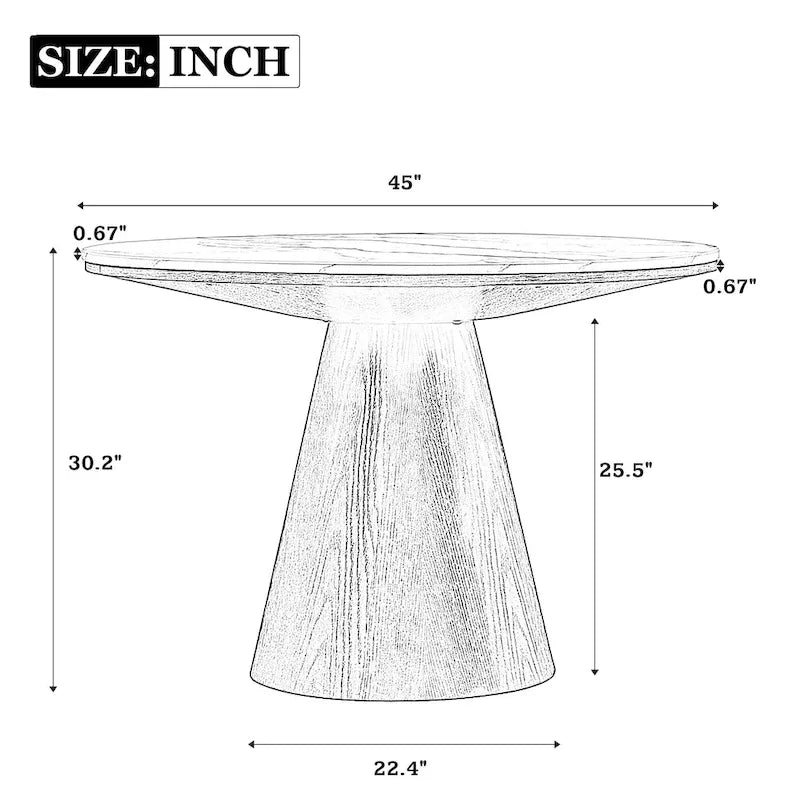 Table à manger ronde Rétro Minimaliste Élégante