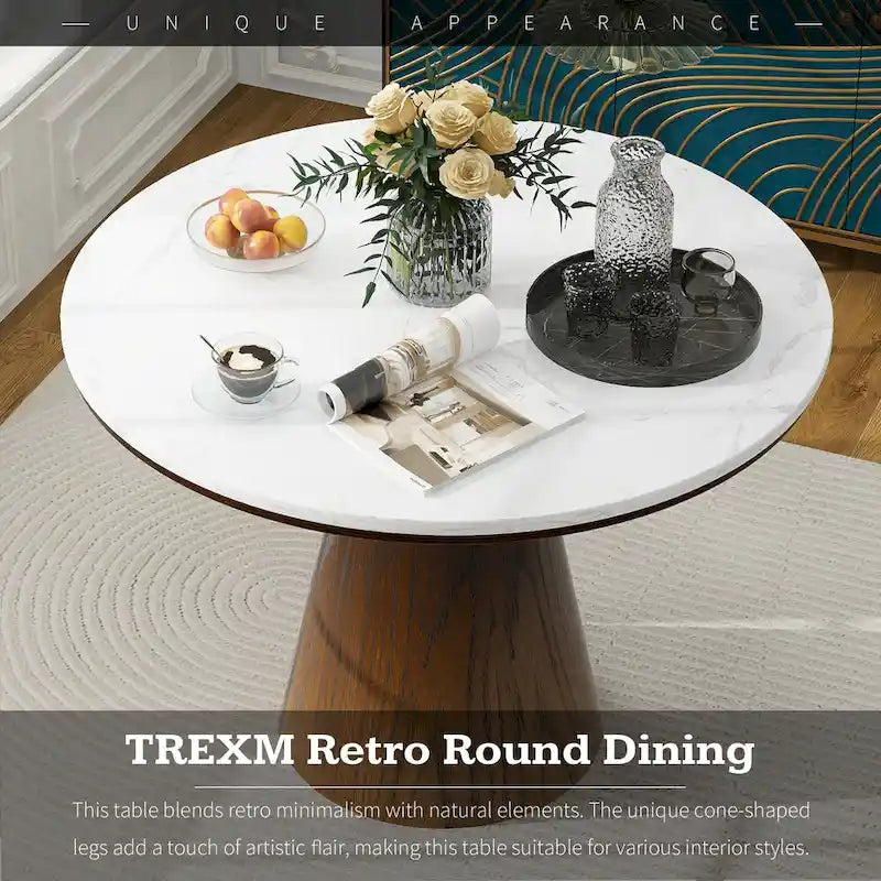Table à manger ronde Rétro Minimaliste Élégante