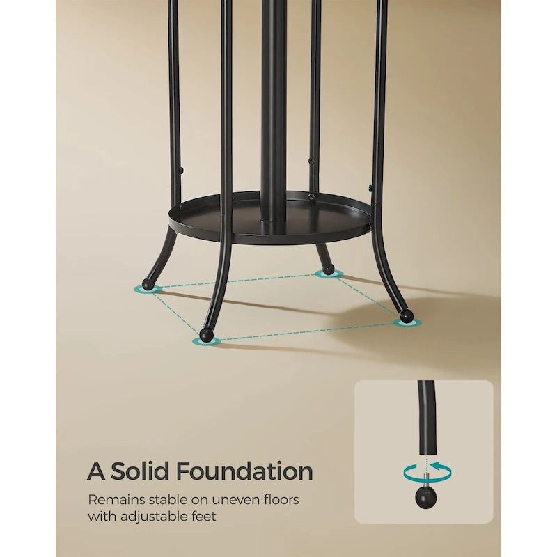 Porte-manteau sur pied moderne et haut avec structure métallique et porte-parapluies
