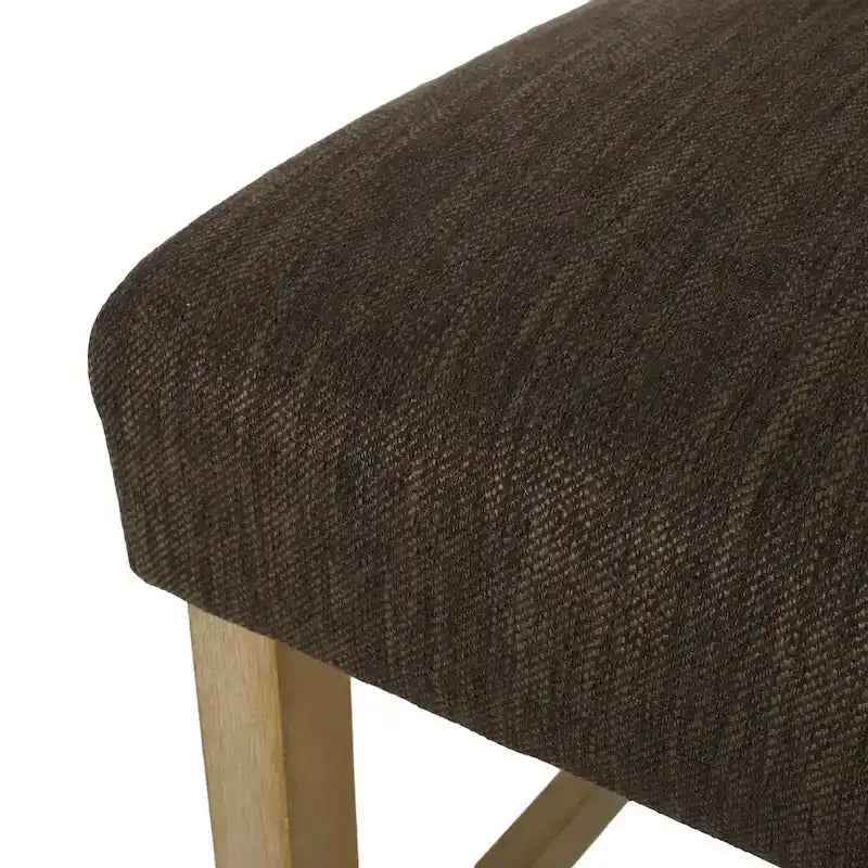 Tabouret de comptoir de 66 cm en bois d'hévéa et tissu avec dossier capitonné