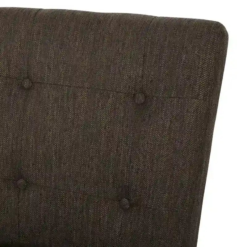 Tabouret de comptoir de 66 cm en bois d'hévéa et tissu avec dossier capitonné