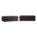 Pouf rectangulaire capitonné avec roulettes