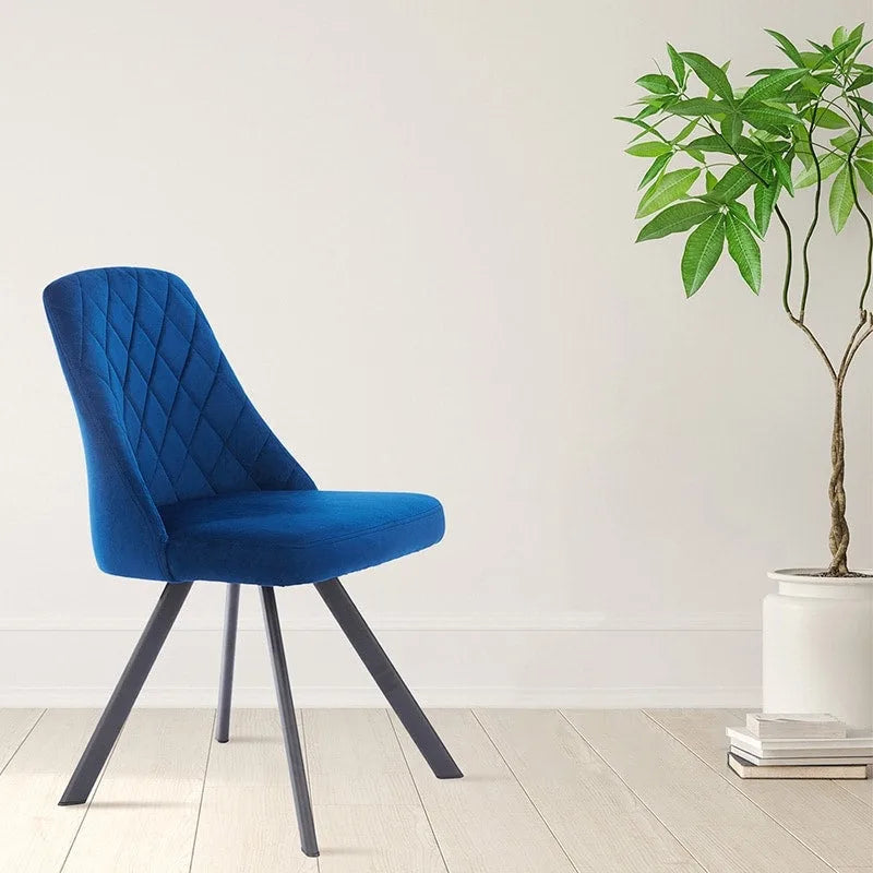 Kirk Mid-Century Modern Fabric Padded Diamond Stitch Pattern Dining Chairs by Furniture of America (set of 2)