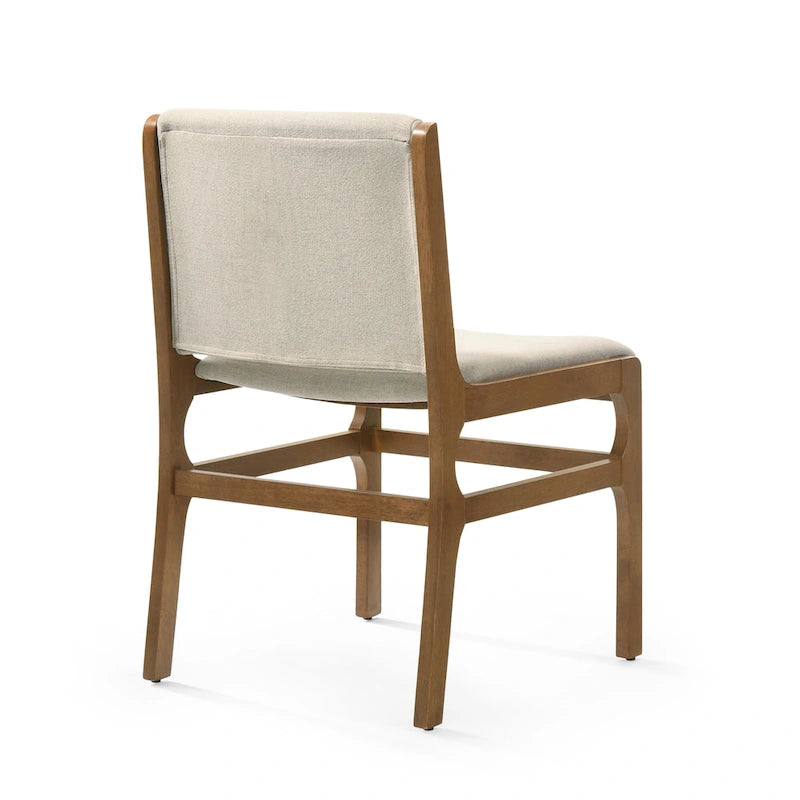 Chaise de salle à manger capitonnée Mid-Century Modern avec cadre en bois d'hévéa