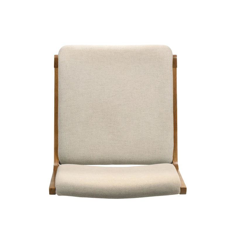 Chaise de salle à manger capitonnée Mid-Century Modern avec cadre en bois d'hévéa