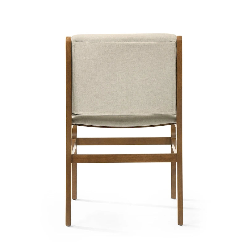 Chaise de salle à manger capitonnée Mid-Century Modern avec cadre en bois d'hévéa