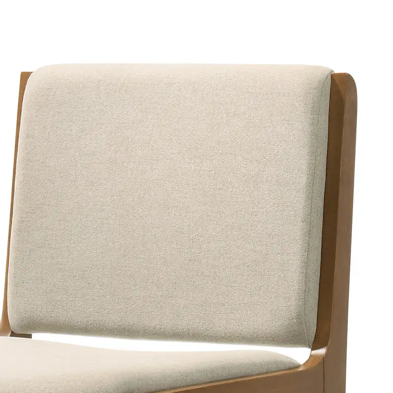 Chaise de salle à manger capitonnée Mid-Century Modern avec cadre en bois d'hévéa