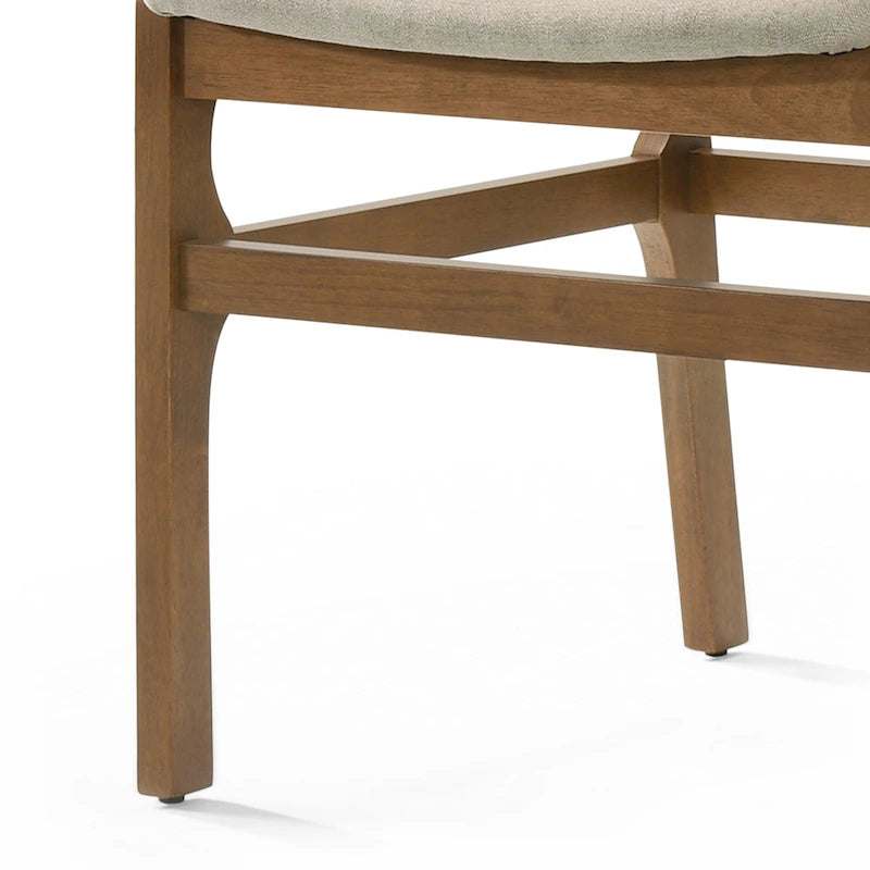 Chaise de salle à manger capitonnée Mid-Century Modern avec cadre en bois d'hévéa