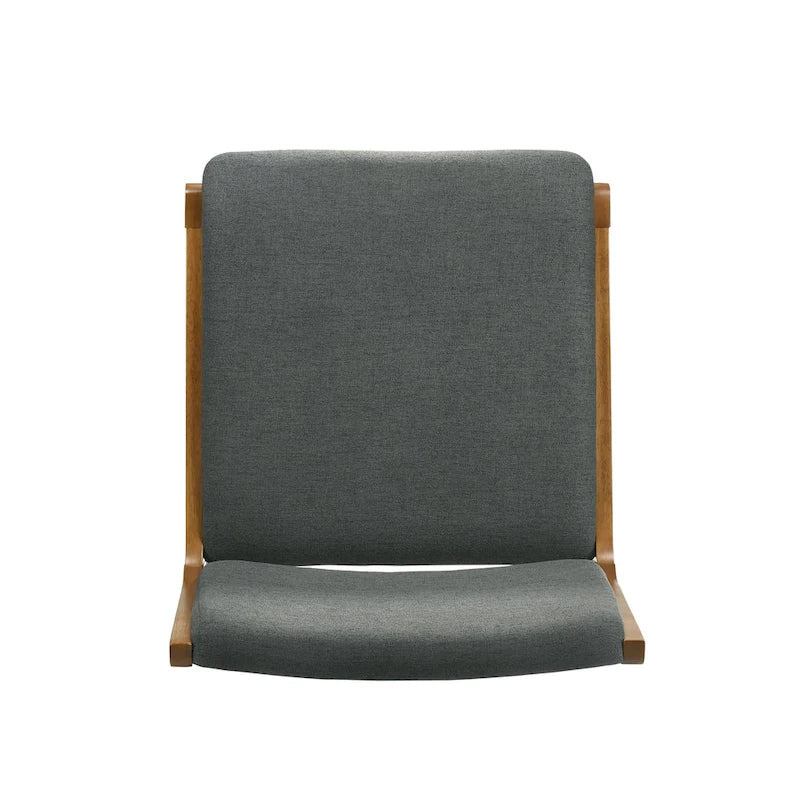 Chaise de salle à manger capitonnée Mid-Century Modern avec cadre en bois d'hévéa