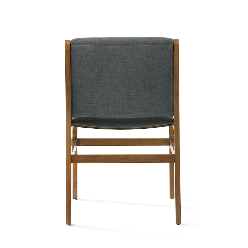 Chaise de salle à manger capitonnée Mid-Century Modern avec cadre en bois d'hévéa