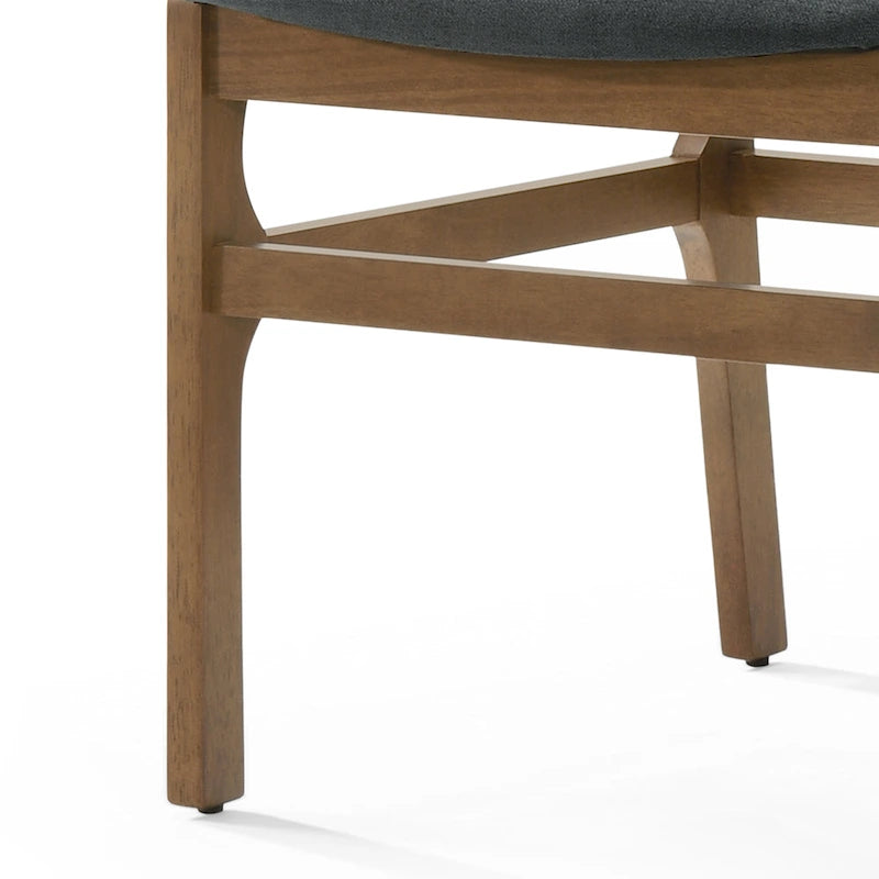 Chaise de salle à manger capitonnée Mid-Century Modern avec cadre en bois d'hévéa