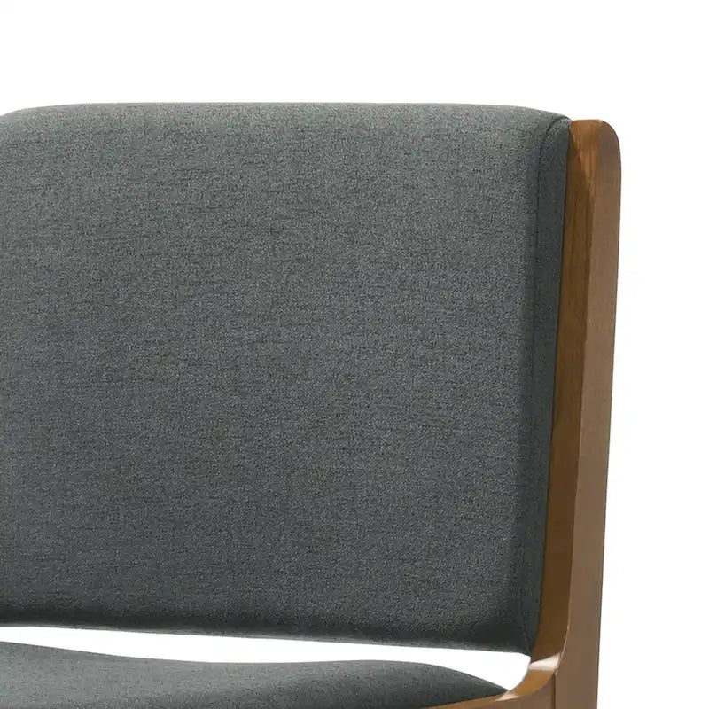 Chaise de salle à manger capitonnée Mid-Century Modern avec cadre en bois d'hévéa