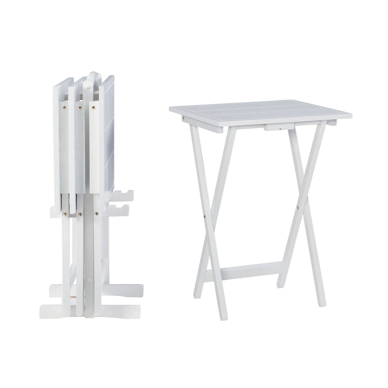 Table pliante avec plateau en placage de chêne et pieds en hévéa