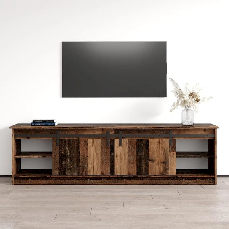 Meuble TV avec cheminée électrique moderne et console de divertissement