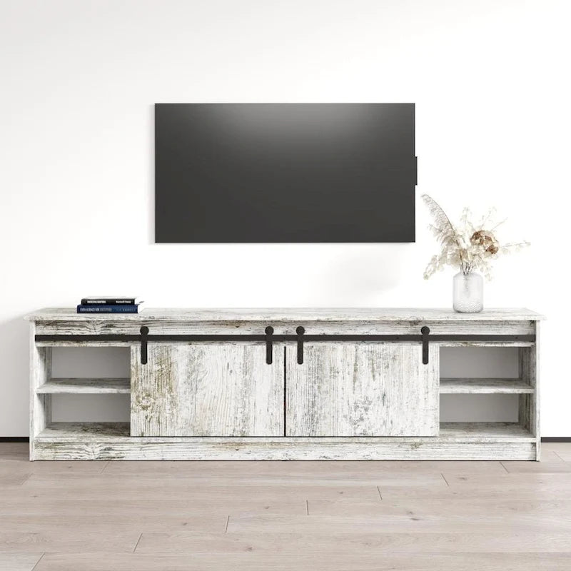 Meuble TV avec cheminée électrique moderne et console de divertissement