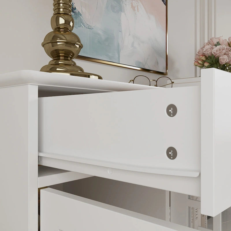 Buffet de ferme moderne en bois avec portes vitrées