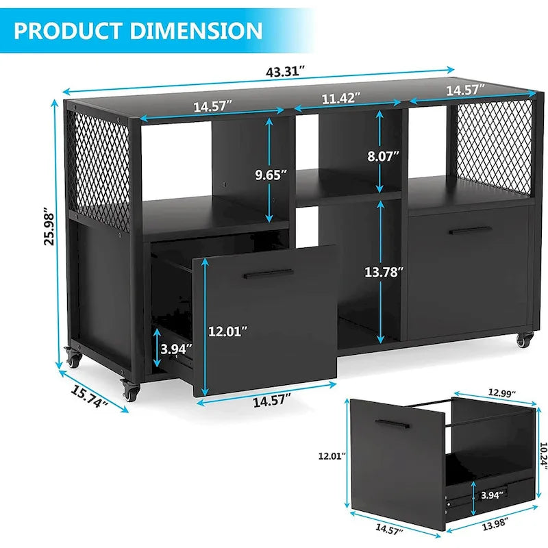 Grands classeurs latéraux Armoire de classement mobile pour bureau à domicile
