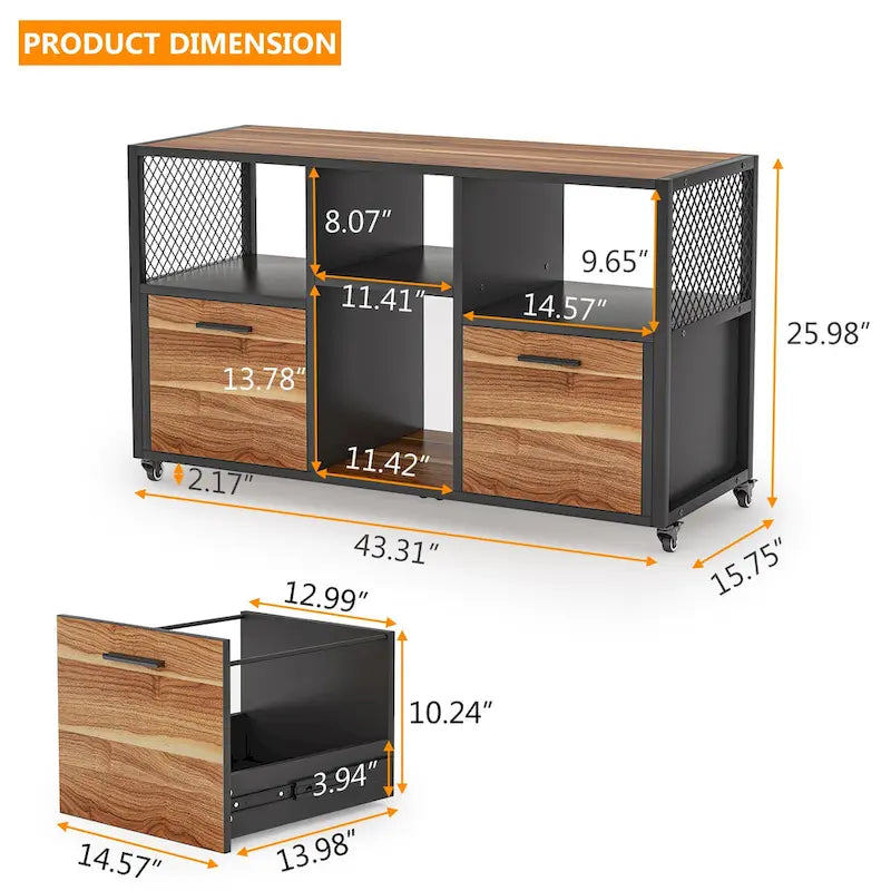 Grands classeurs latéraux Armoire de classement mobile pour bureau à domicile