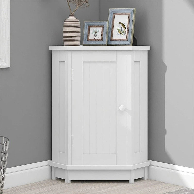 Bathroom Storage Cabinet with Adjustable Shelves,Free Standing Corner Cabinet with Single Door,Freestanding Floor Cabinet