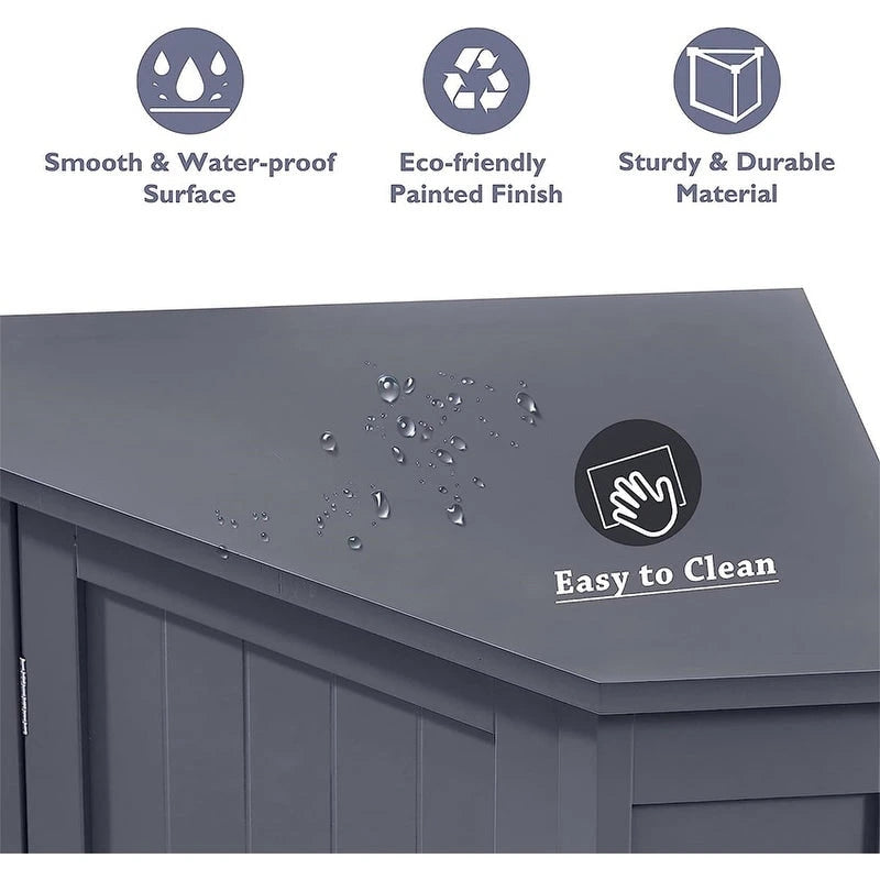 Meuble de rangement d'angle autoportant pour salle de bain avec porte simple et étagères réglables