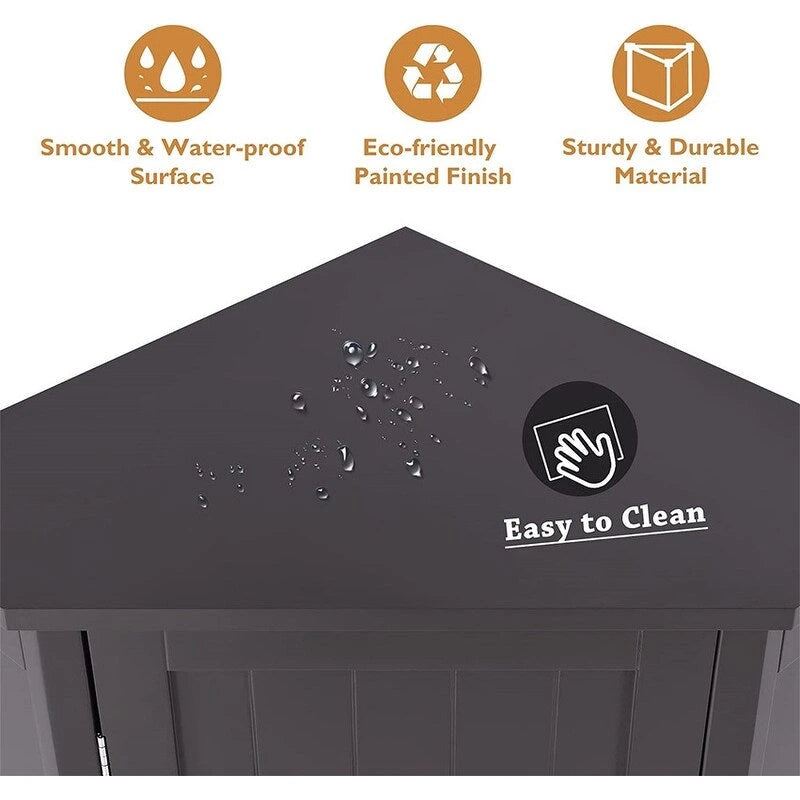 Meuble de rangement d'angle autoportant pour salle de bain avec porte simple et étagères réglables