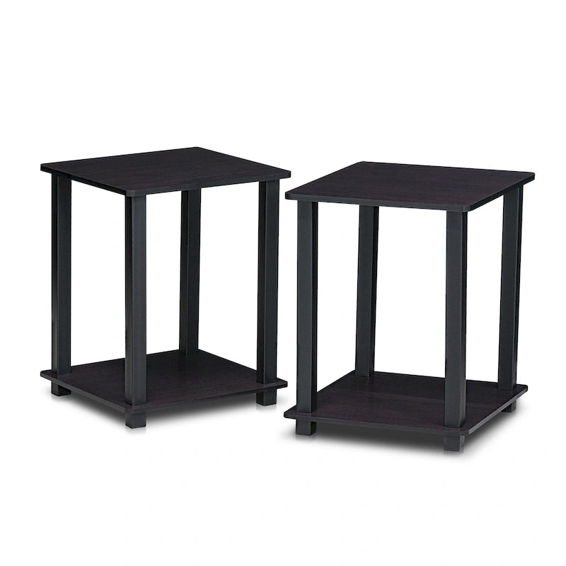 Table d'appoint carrée simple avec étagère inférieure Style moderne minimaliste