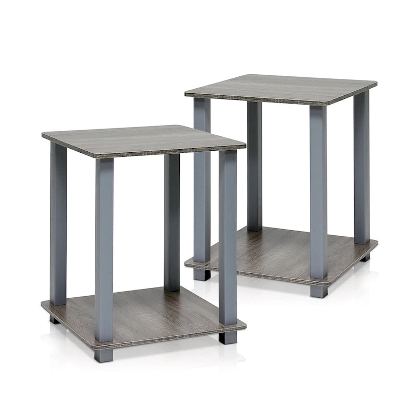 Table d'appoint carrée simple avec étagère inférieure Style moderne minimaliste