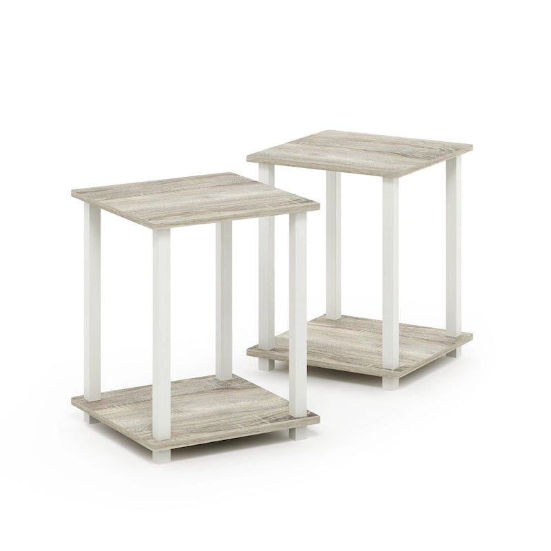 Table d'appoint carrée simple avec étagère inférieure Style moderne minimaliste