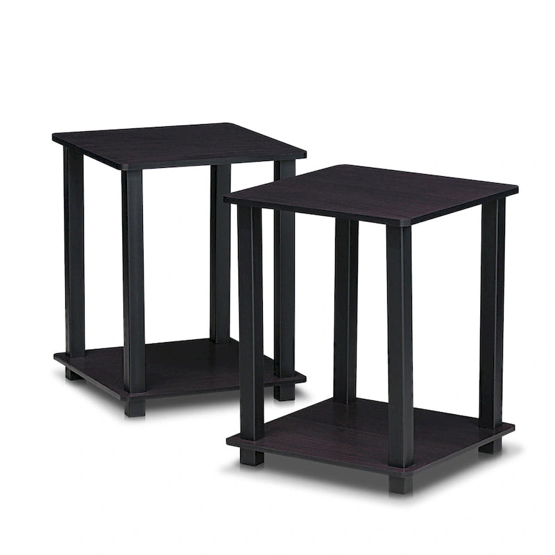 Table d'appoint carrée simple avec étagère inférieure Style moderne minimaliste