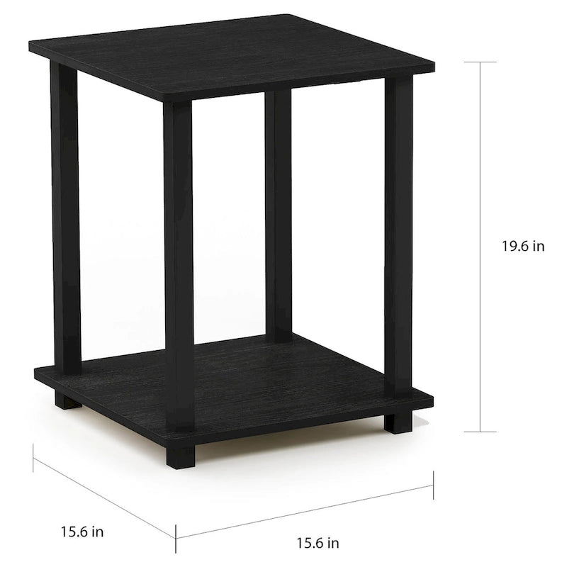 Table d'appoint carrée simple avec étagère inférieure Style moderne minimaliste