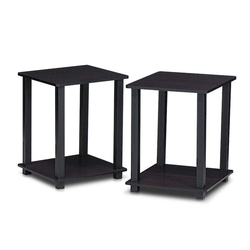 Table d'appoint carrée simple avec étagère inférieure Style moderne minimaliste