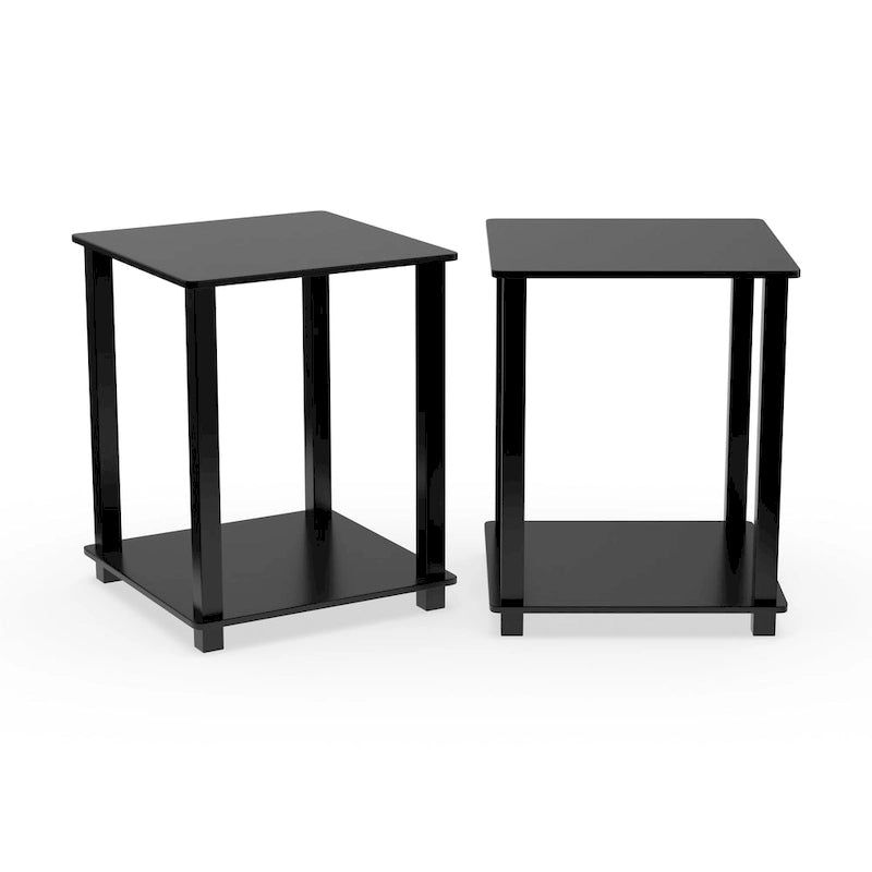 Table d'appoint carrée simple avec étagère inférieure Style moderne minimaliste