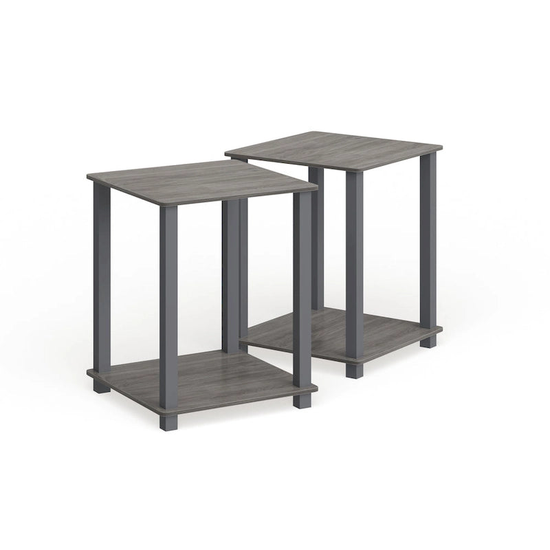 Table d'appoint carrée simple avec étagère inférieure Style moderne minimaliste