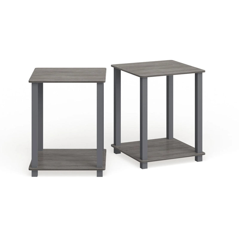 Table d'appoint carrée simple avec étagère inférieure Style moderne minimaliste