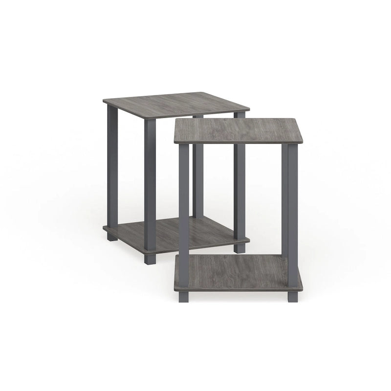Table d'appoint carrée simple avec étagère inférieure Style moderne minimaliste