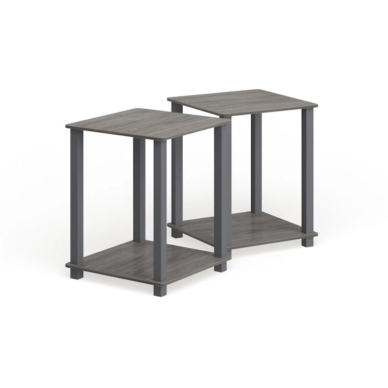 Table d'appoint carrée simple avec étagère inférieure Style moderne minimaliste