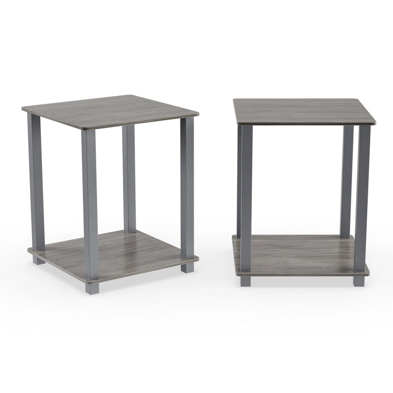 Table d'appoint carrée simple avec étagère inférieure Style moderne minimaliste