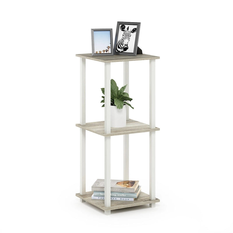 Table d'appoint carrée simple avec étagère inférieure Style moderne minimaliste