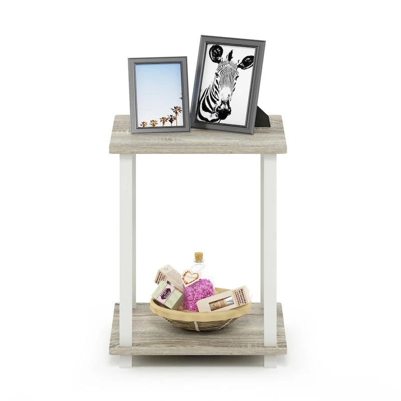 Table d'appoint carrée simple avec étagère inférieure Style moderne minimaliste
