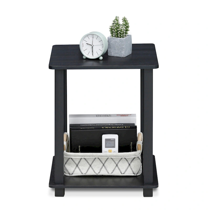 Table d'appoint carrée simple avec étagère inférieure Style moderne minimaliste
